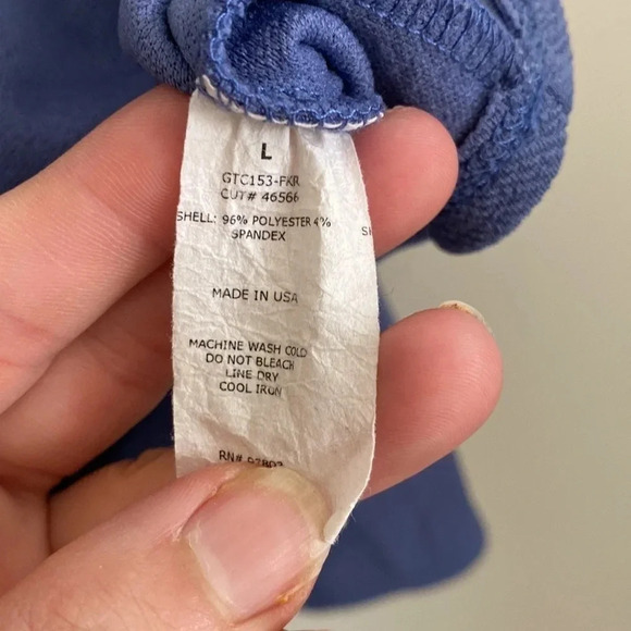 Green Envelope periwinkle blue long bell flared sleeve top size L - Picture 5 of 6